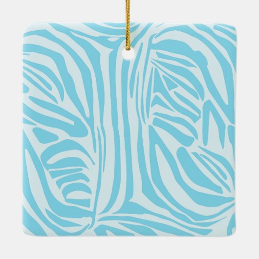 Blue Zebra Pattern Keramikornament (Rückseite)