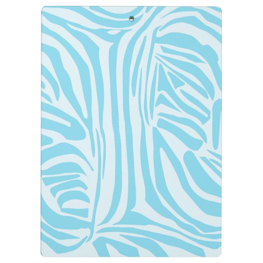 Blue Zebra Pattern Klemmbrett (Rückseite)