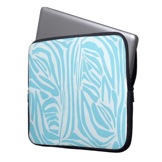 Blue Zebra Pattern Laptopschutzhülle (Vorderseite Links)