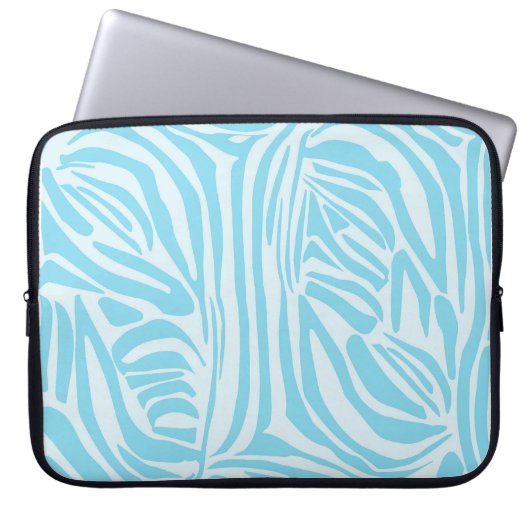 Blue Zebra Pattern Laptopschutzhülle (Vorderseite)