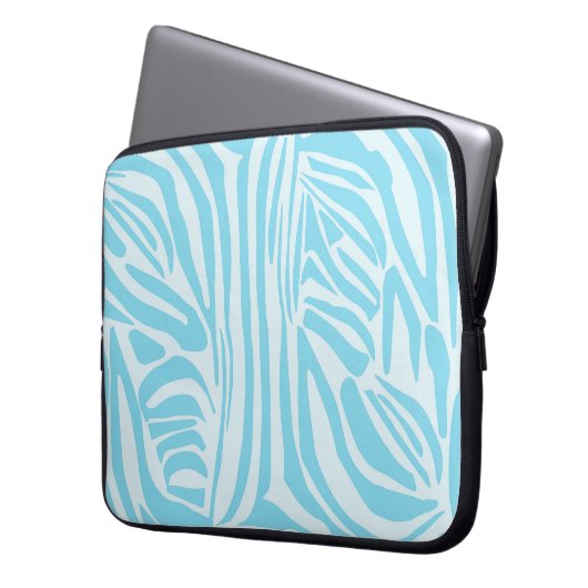 Blue Zebra Pattern Laptopschutzhülle (Vorderseite Links)