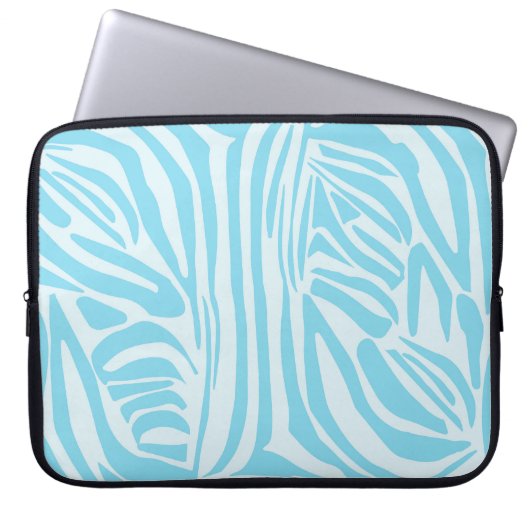 Blue Zebra Pattern Laptopschutzhülle (Vorderseite)