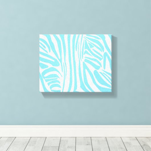 Blue Zebra Pattern Leinwanddruck (Insitu (Holzboden))