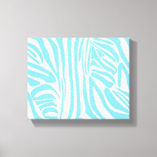 Blue Zebra Pattern Leinwanddruck