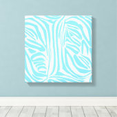 Blue Zebra Pattern Leinwanddruck (Insitu (Holzboden))