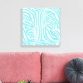 Blue Zebra Pattern Leinwanddruck (Insitu (Wohnzimmer))