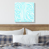 Blue Zebra Pattern Leinwanddruck (Insitu (Schlafzimmer))