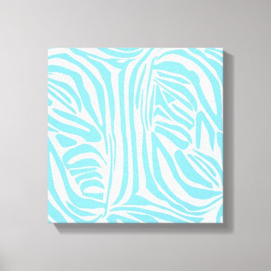 Blue Zebra Pattern Leinwanddruck (Vorderseite)