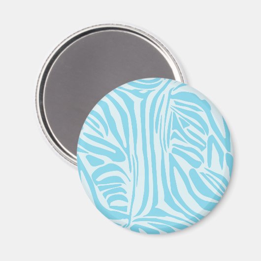 Blue Zebra Pattern Magnet (Vorderseite/Rückseite)