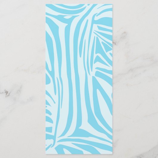 Blue Zebra Pattern Menükarte (Rückseite)