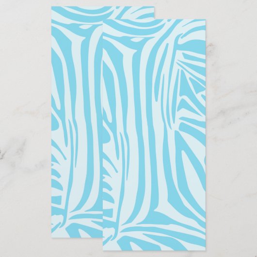Blue Zebra Pattern Menükarte (Vorne/Hinten)