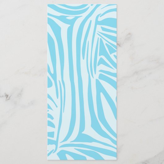 Blue Zebra Pattern Menükarte (Vorderseite)