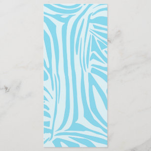 Blue Zebra Pattern Menükarte