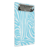 Blue Zebra Pattern Mini Klemmbrett (Schrägansicht)