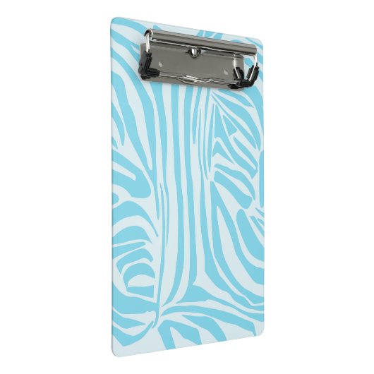 Blue Zebra Pattern Mini Klemmbrett (Schrägansicht)