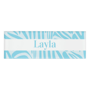Blue Zebra Pattern Namenschild