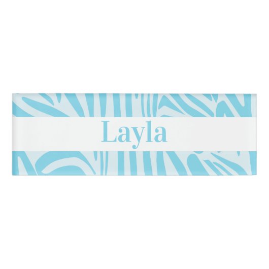 Blue Zebra Pattern Namenschild (Vorderseite)