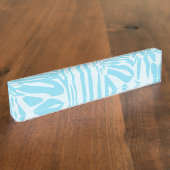 Blue Zebra Pattern Namensplakette (Seite)