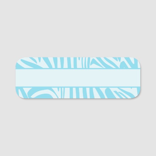 Blue Zebra Pattern Namensschild (Vorderseite)