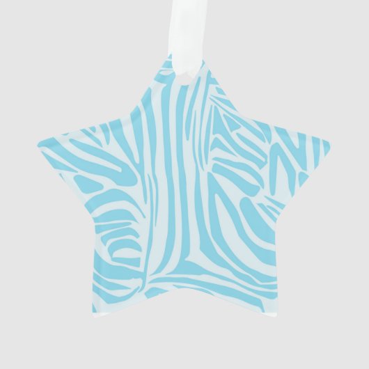 Blue Zebra Pattern Ornament (Rückseite)