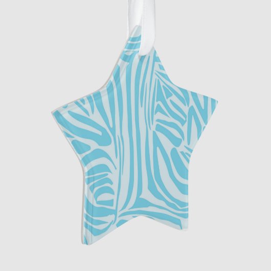 Blue Zebra Pattern Ornament (Vorderseite)