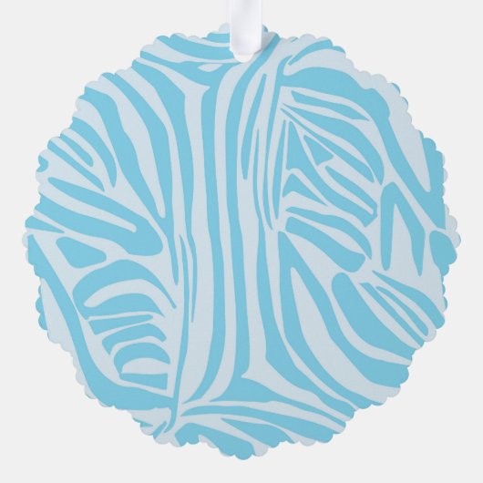 Blue Zebra Pattern Ornament Karte (Rückseite)