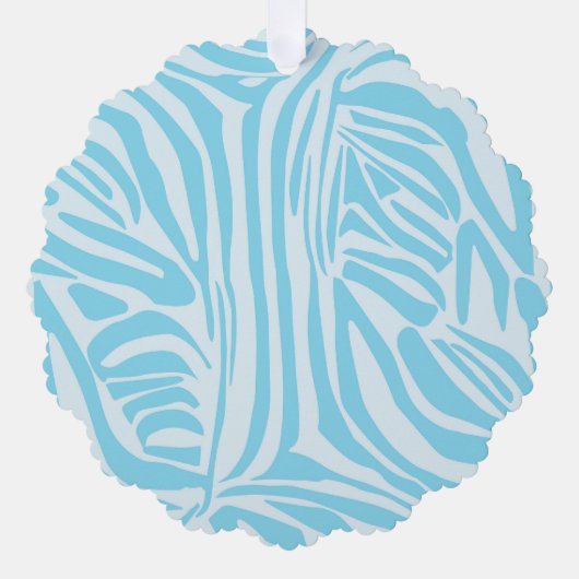Blue Zebra Pattern Ornament Karte (Vorderseite)