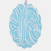 Blue Zebra Pattern Ornament Karte (Links)