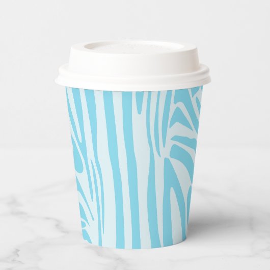 Blue Zebra Pattern Pappbecher (Links)