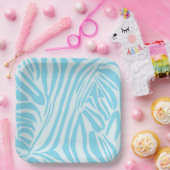 Blue Zebra Pattern Pappteller (Party)