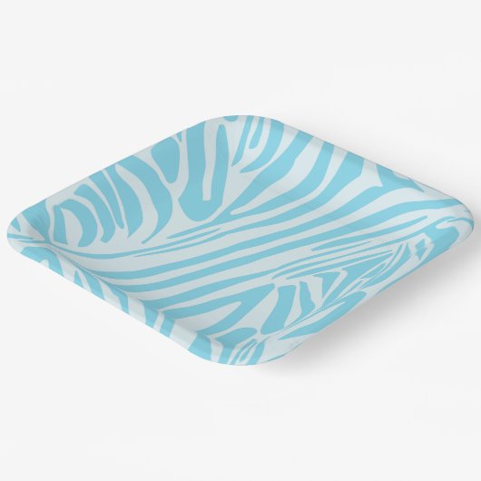 Blue Zebra Pattern Pappteller (Gewinkelt)