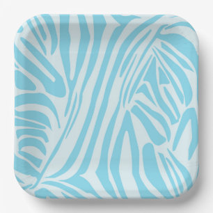 Blue Zebra Pattern Pappteller
