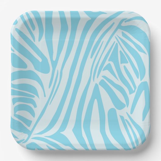 Blue Zebra Pattern Pappteller (Vorderseite)