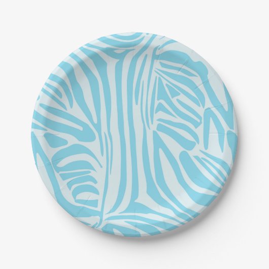 Blue Zebra Pattern Pappteller (Vorderseite)