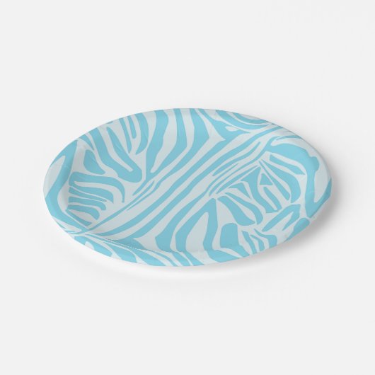 Blue Zebra Pattern Pappteller (Schrägansicht)