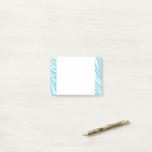 Blue Zebra Pattern Post-it Klebezettel (Auf Schreibtisch)
