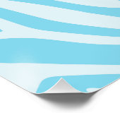 Blue Zebra Pattern Poster (Ecke)