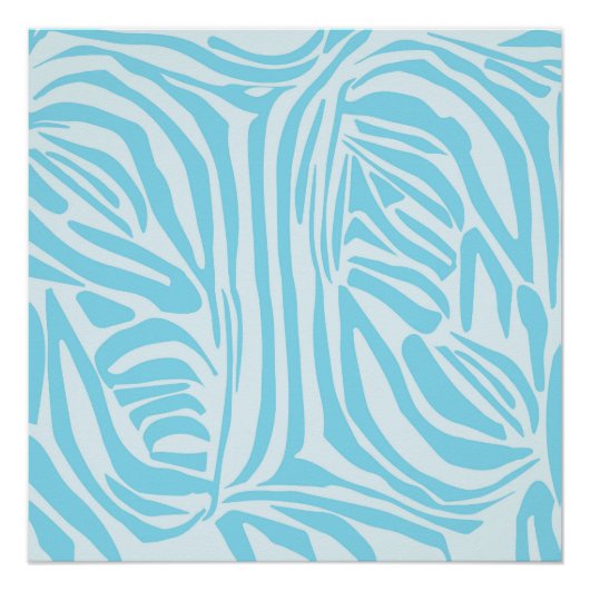 Blue Zebra Pattern Poster (Vorderseite)