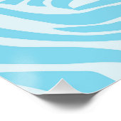 Blue Zebra Pattern Poster (Ecke)