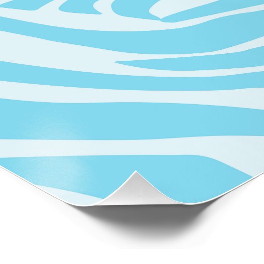 Blue Zebra Pattern Poster (Ecke)