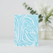 Blue Zebra Pattern Postkarte (Stehend Vorderseite)