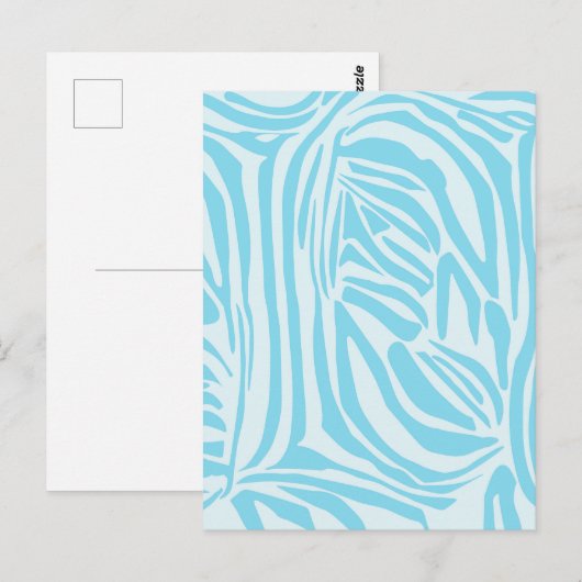 Blue Zebra Pattern Postkarte (Vorne/Hinten)