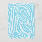 Blue Zebra Pattern Postkarte (Vorderseite)