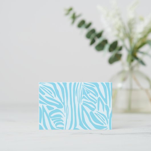 Blue Zebra Pattern Rabattkarte (Stehend Vorderseite)