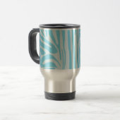 Blue Zebra Pattern Reisebecher (Vorderseite Links)