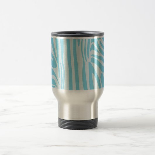Blue Zebra Pattern Reisebecher (Mittel)