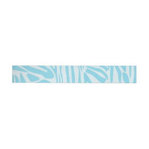 Blue Zebra Pattern Rundum-Adressaufkleber