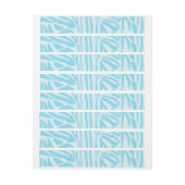 Blue Zebra Pattern Rundum-Adressaufkleber (Bogen)