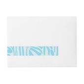 Blue Zebra Pattern Rundum-Adressaufkleber (Vorderseite)