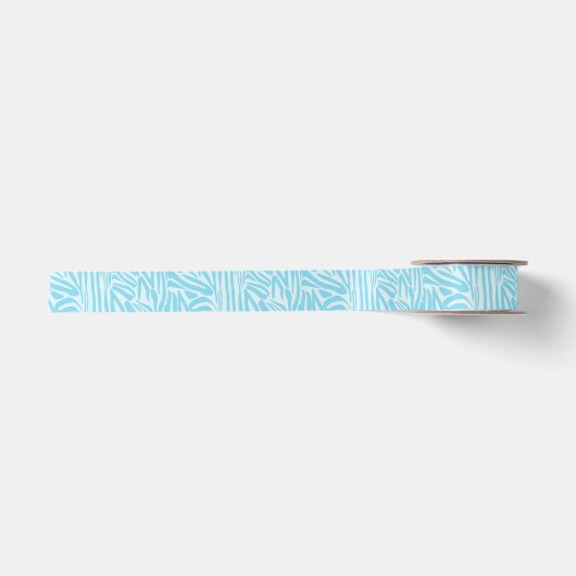 Blue Zebra Pattern Satinband (Vorderseite)